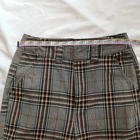 Urban Outfitters Plaid Cargo Jogger Pants High Rise Gray and Orange 26" Crop XS - Picture 15 of 16